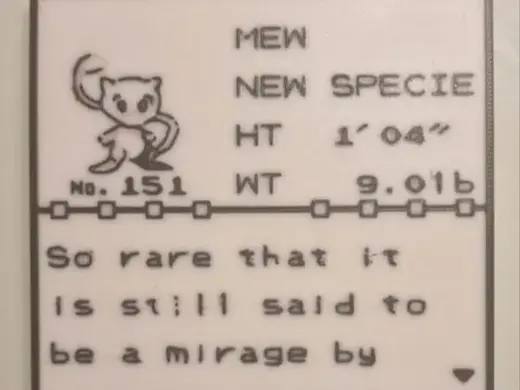 Mew gen1 pokedex entry