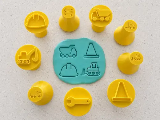 Construction Play Dough Stamps | 9 Piece Set