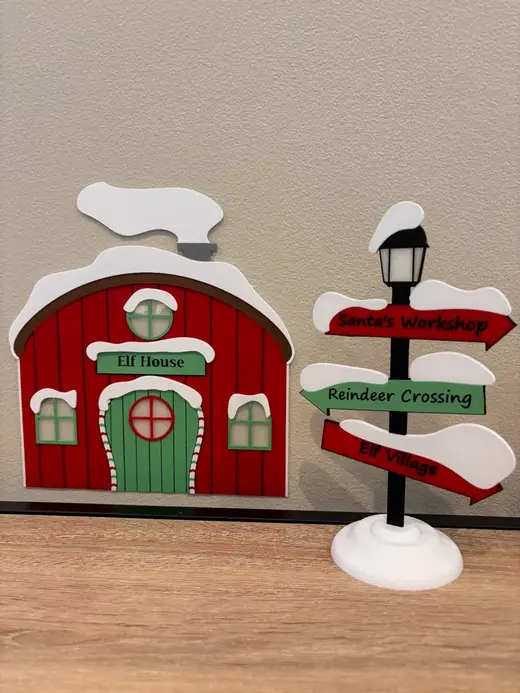 FIX - Elf on a shelf house with lightpole