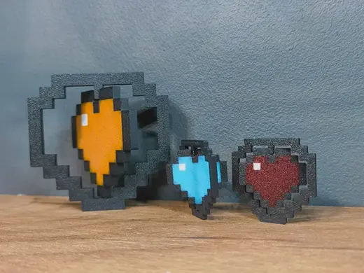 Spinning Minecraft Heart Fidget