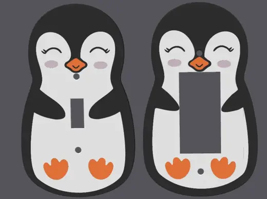 Penguin Hug - Light Switch Cover