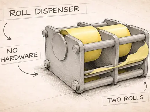 Dual Label Sticker Roll Dispenser Holder