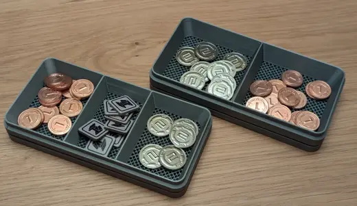 Double Game Tray with Lid - 2 and 3 Compartments