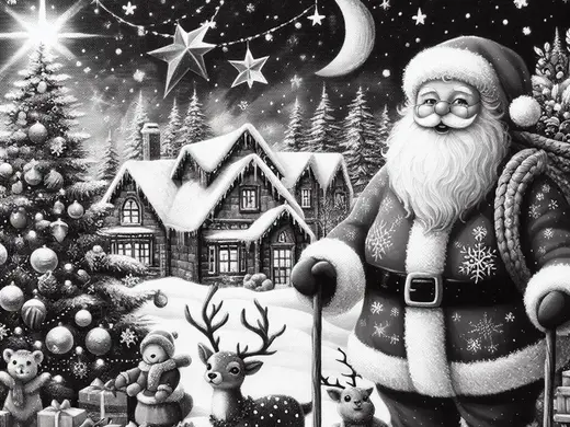Christmas village with Santa - Hueforge 150x150