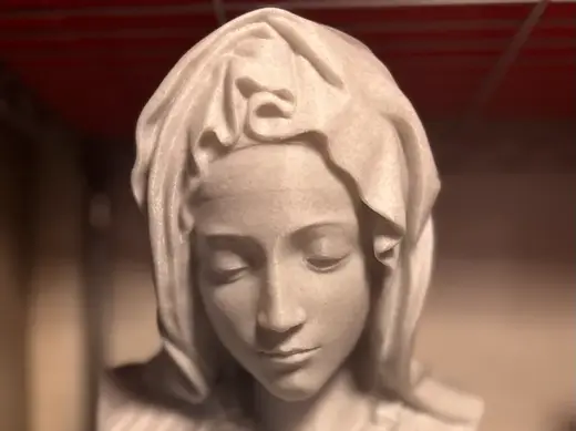 Bust of Michelangelo's Virgin Mary from Pietà