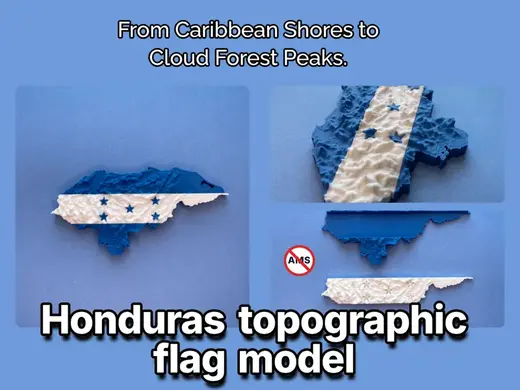 Honduras topography flag model República de
