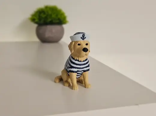 Cute Golden Retriever Sailor Figurine - MultiColor