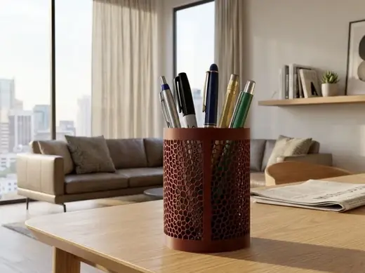 Voronoi Pen & Pencil Holder with Cross Divider