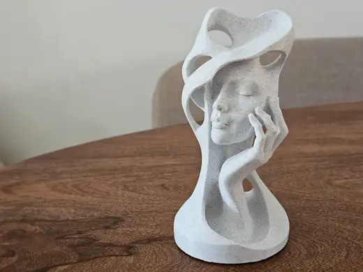 Dreaming Woman – Surreal Face & Hand Sculpture