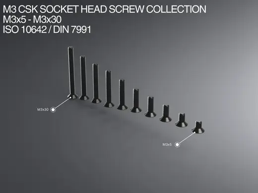 M3 CSK Socket Head Screw Collection M3x6-M3x30