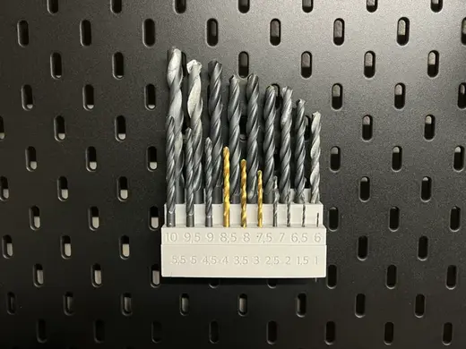 Drill holder metric for IKEA Skadis