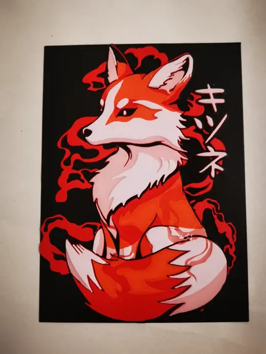 Japanese Fox Multicolor Hueforge