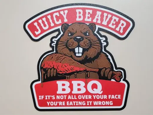 Juicy Beaver Wall Sign