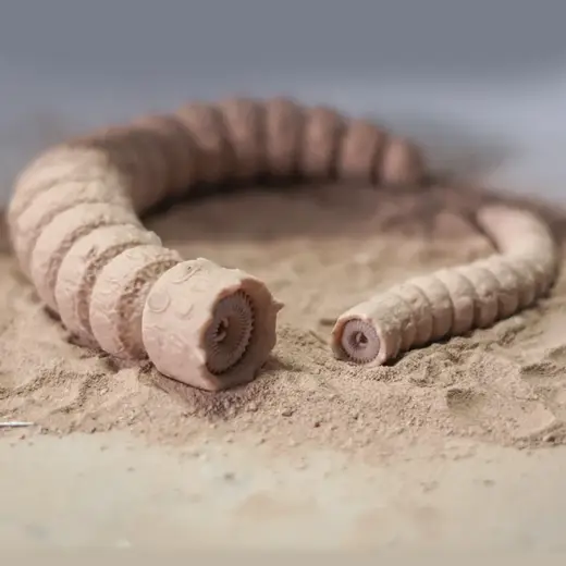 Dune Flexi Sandworm. Print in Place. Support Free