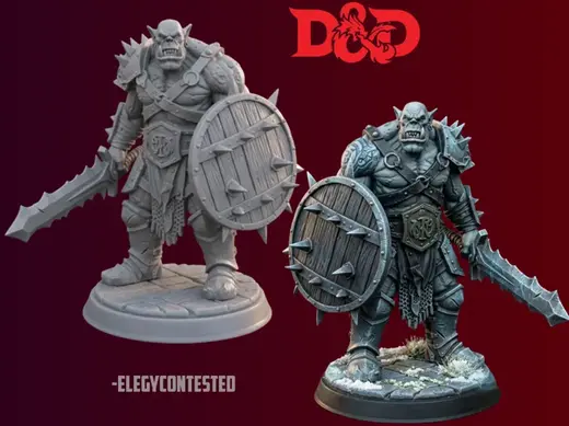 DnD Ready - Orc Warrior Grunt (40mm)