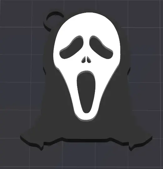scream 1 color change , print face up keychain
