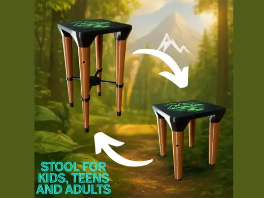 Threaded camping stool - only printed parts