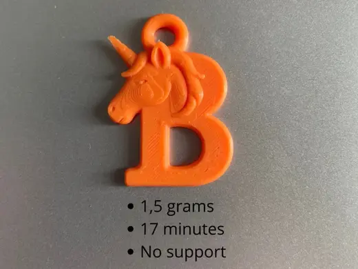 Pendant - Unicorn, Letter B