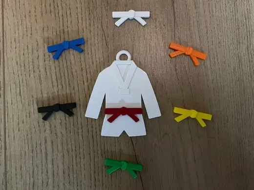 Taekwondo dobok keychain - swappable belt!