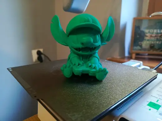 Gamer Stitch as Mario Figurine