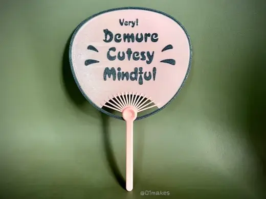 Uchiwa style hand fan - demure mindful cutesy