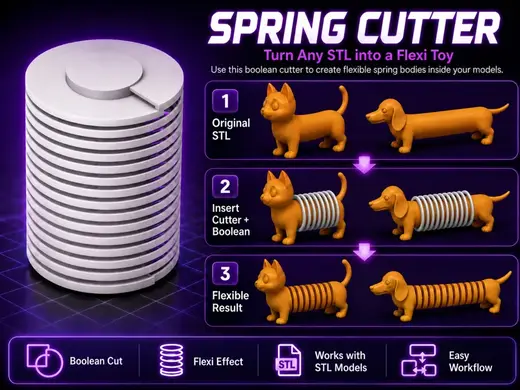 Flexi Spring Cutter – Turn Any STL Flexi