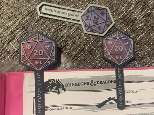 DnD inspiration point paperclip/bookmark