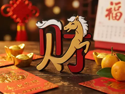 【马上发财】马年财字冰箱贴(完全拆件/无AMS/无支撑)