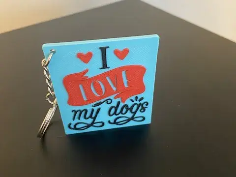 I Love My Dogs Keychain
