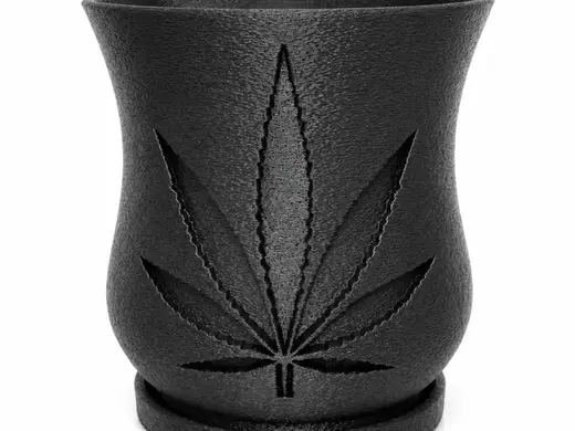 Cannabis Leaf Planter, with Drip Tray
