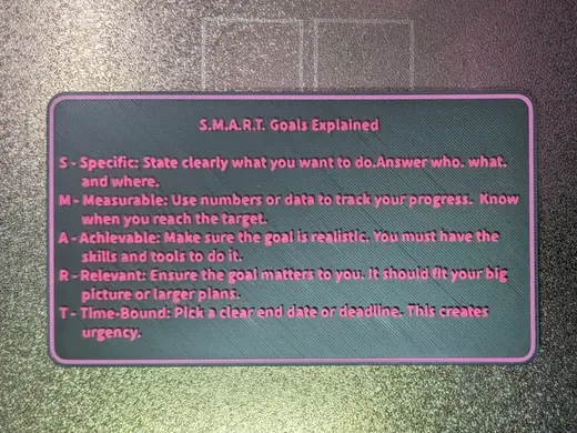 S.M.A.R.T. goals reminder