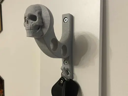 Helmet holder, keys and jacket
