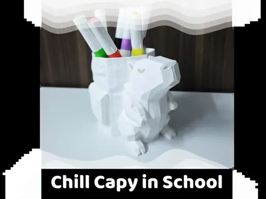 Mee the Chill Capy in School - Pencil holder