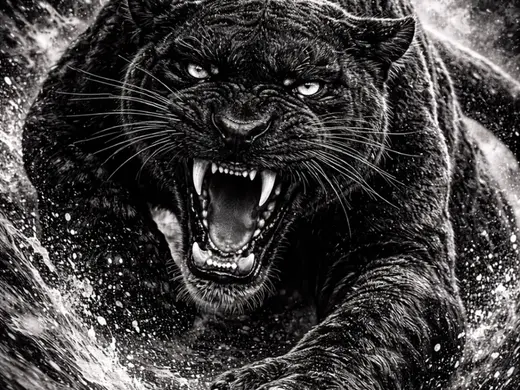 Panthère – Série Animaux noir et blanc