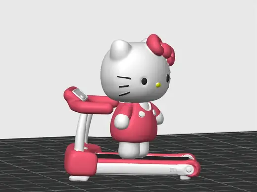 hello kitty 手办 运动跑步 摆件