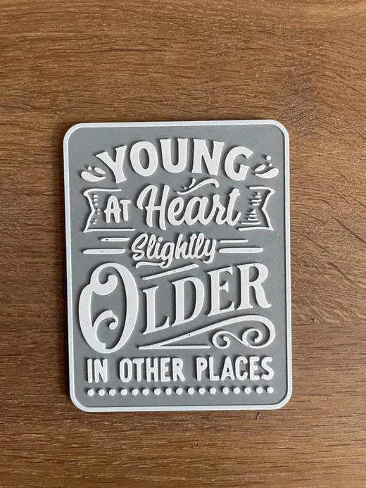 Funny Young at heart sign / Old / Birthday / Art