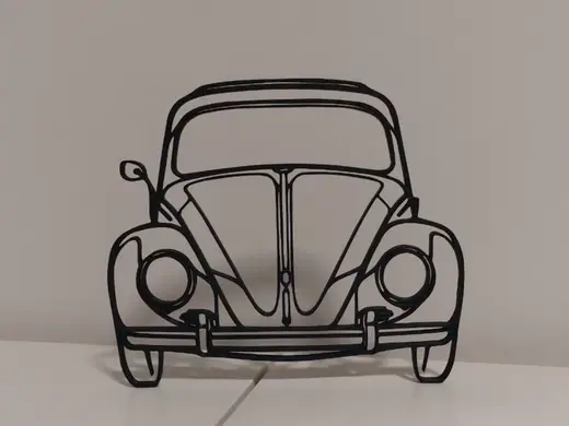VW Beetle Classic front wall art silhouette