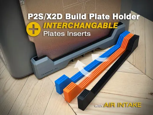 P2S/X2D Plate Holder with Interchangeable Inserts