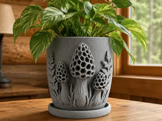 Morel Mushroom Planter Pot