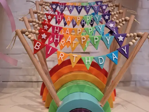 Happy Birthday ABC bunting flag pennant chain Wimpelkette