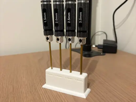 Compact 3D-Printed Hex Screwdriver Holder