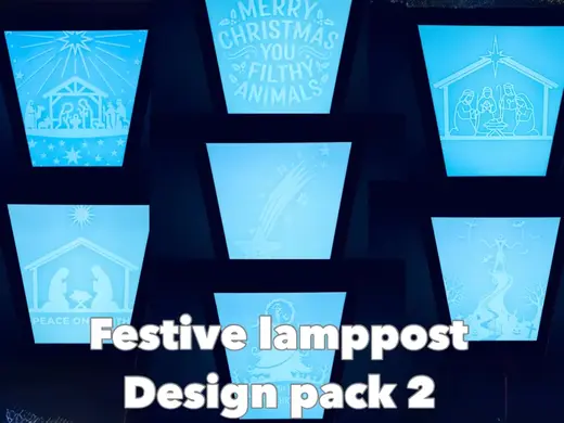 festive Lamppost design pack 2, inc blank panel