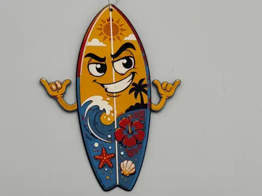 Hang Loose Surfer Ornament Hueforge