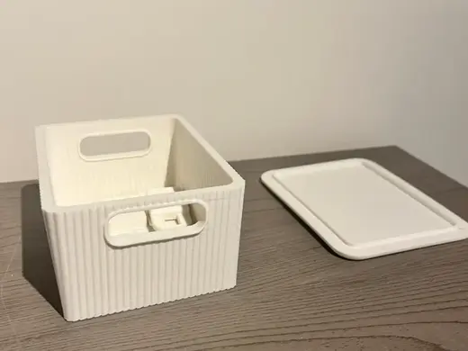 Ribbed Storage Basket Set – 2 Pieces with Lids
