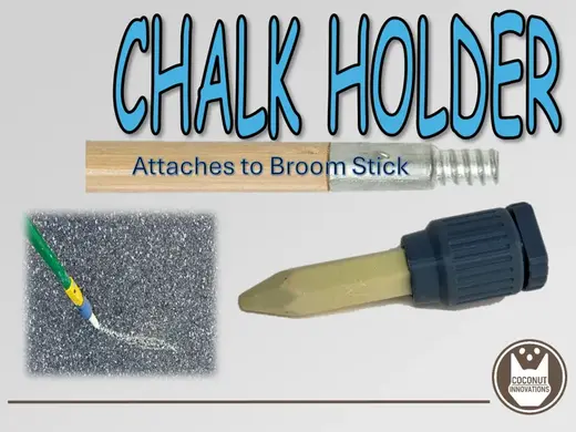 Sidewalk Chalk Holder for Broom Stick