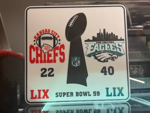 PHILADELPHIA EAGLES SUPERBOWL 59 WITH SCORE