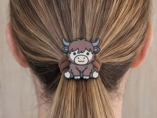 Hochlandrind Haargummi-Charm/Haar-Accessoire