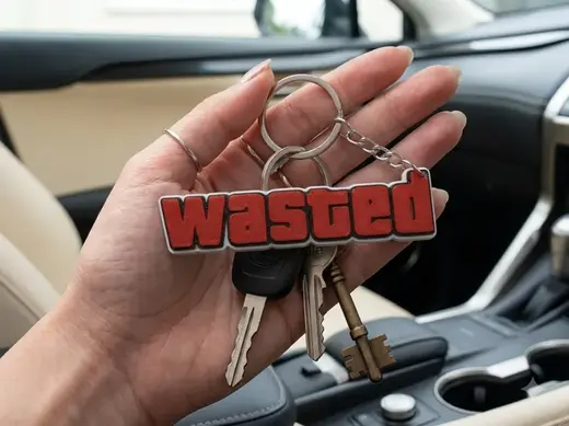 GTA Wasted Keychain - 3D Printed Gamer Gift