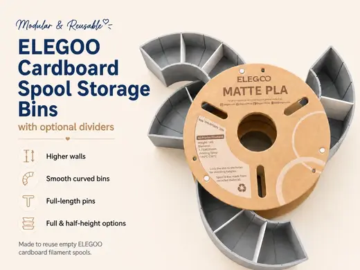 ELEGOO Cardboard Spool Storage Bins with Dividers
