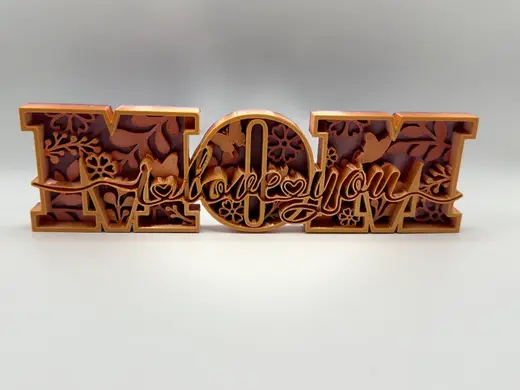 Layered Floral MOM Sign Desk or Wall Decor